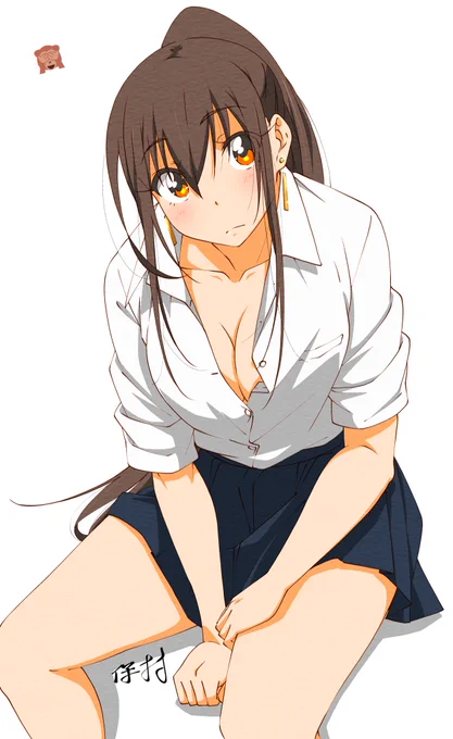 なんでもない子JK～ポニ子～
だらしない制服～!
夜は涼しくなってきたけどまだ暑い! 