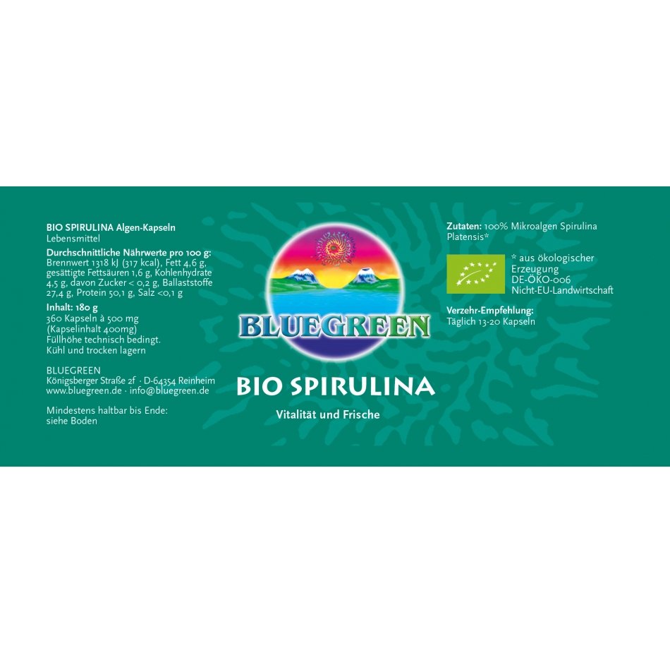 BluegreenAlgen's tweet photo. 💙💚BLUEGREEN #BIO #SPIRULINA gibt es in Kapseln #vegan oder als #Pulver ➡️ https://t.co/rw1UiFtJQN https://t.co/uvJqlv6tfV