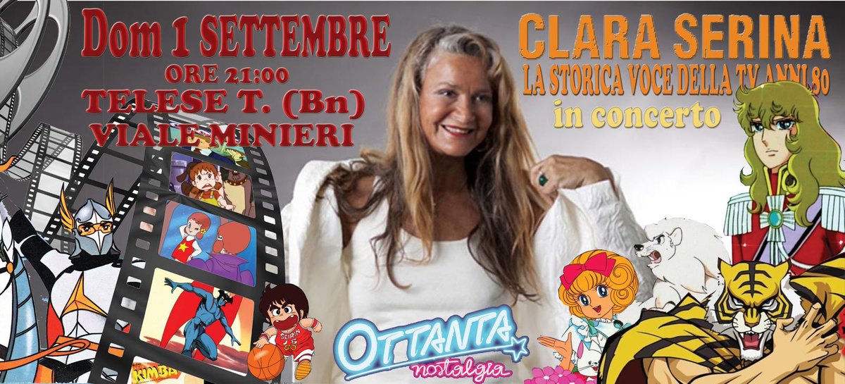 clara_serina's tweet photo. Concerto @clara_serina il 1 settembre a TELESE TERME (BN)
💕Invito tutti i Cosplay!!!!vi aspetto!❤️👗#LadyOscar #Cartonianimati #JustNerd @AnigateNews #radiofreestation #radiocrossoverdisco @lorenzonutini @DjOssoofficial @AnimeClick @cosplaynapoli @RadioItalia https://t.co/A19rL6OY7Y