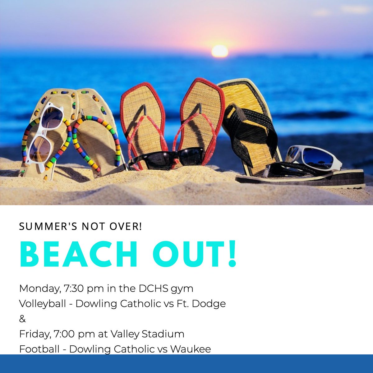 MaroonCrew's tweet photo. BEACH OUT this Monday for VB &amp; Friday for FB! 

For the volleyball game, every student at the game by 7:30 gets a chance to win gift cards/prizes &amp; if you are in beach attire you get an extra chance! See you there! Go Maroons! https://t.co/flTEo22osN
