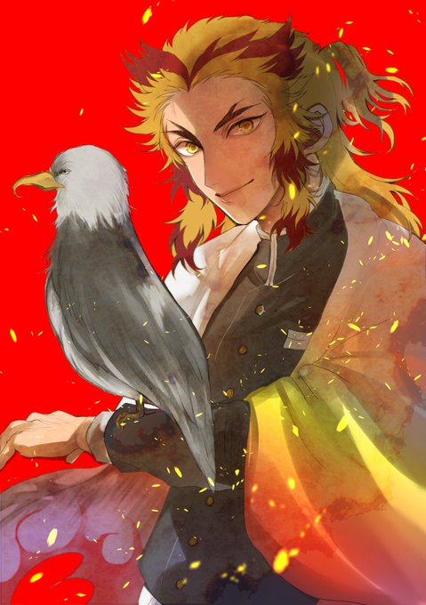 さねさんがTwitterに投稿した煉獄杏寿郎(鬼滅の刃)のイラスト。