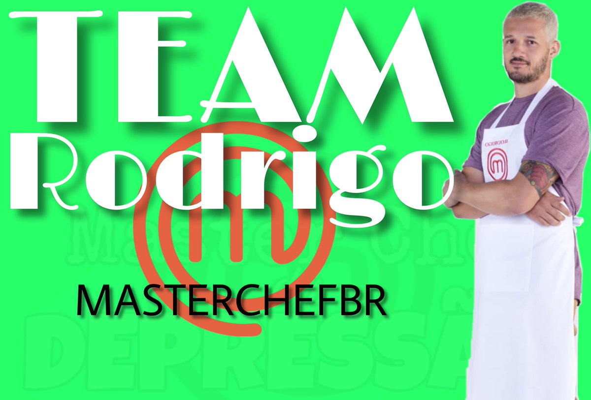 Hoje é dia de #MasterChefBR
#TeamRodrigo
@MC06_Rodrigo