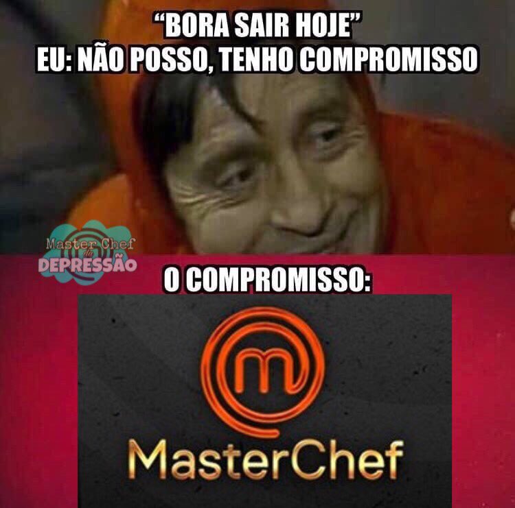 Hoje é dia de #MasterChefBR meu irmão! 😂
@MC06_Rodrigo <a href="/MC06_Lorena/">Lorena - Masterchef</a>
