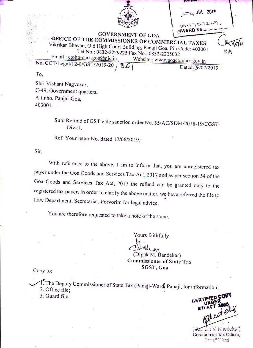 PrakashWKamatPK's tweet photo. This is a case of struggle of a person with disabilty(PwD) in Goa who is trying to claim refund of GST on his spl car. 
Raising technicalities and finding fault with CGST refund order,Goa State Govt going against Orders passed by Central Govt. Is this harrassment to a PwD?? https://t.co/5z43BCHZR6