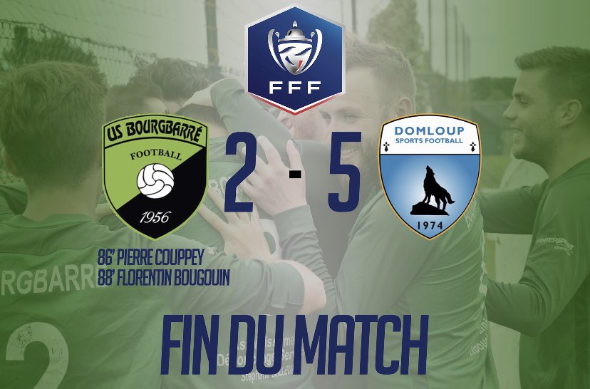 UsbourgbarreF's tweet photo. #CDF #SENIORS

L’US Bourgbarré est éliminée de la Coupe de France.

Bonne saison à @DomloupSp. 

Courage les Verts 💚 https://t.co/WPnHFeoxDE
