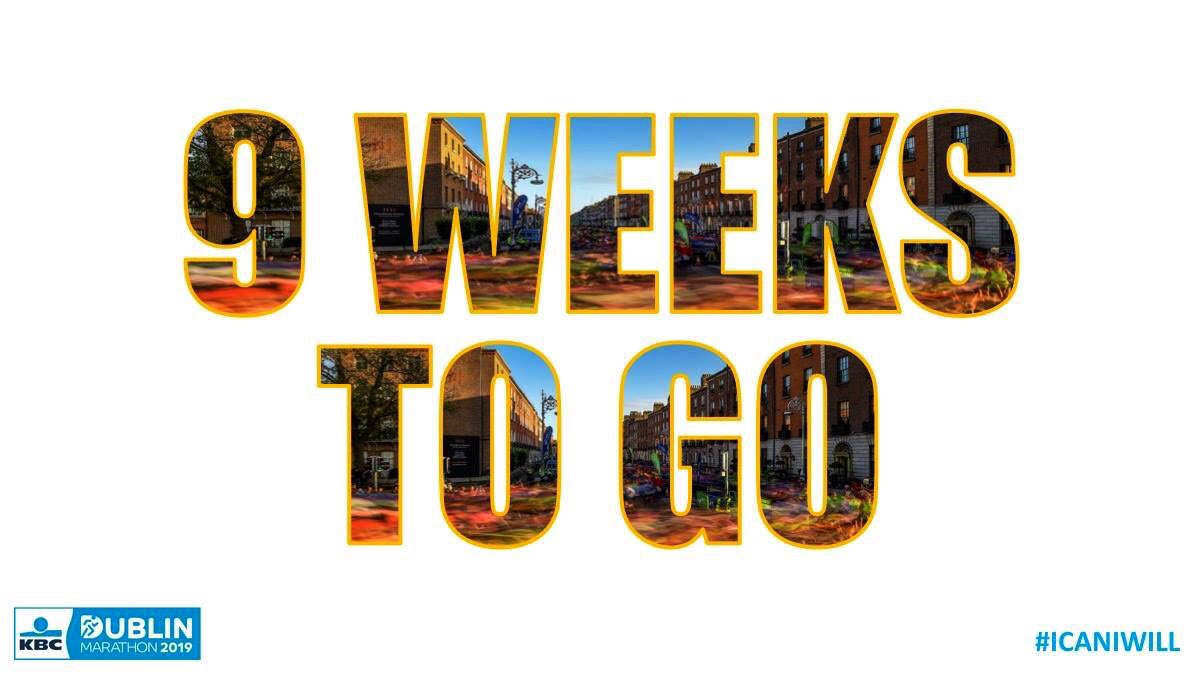 We’re down now to the single figures! Only 9 weeks to go until the 40th #KBCDublinMarathon! 🏃🏼‍♂️

Will you be joining us to #RunThisTown? 

#ICANIWILL