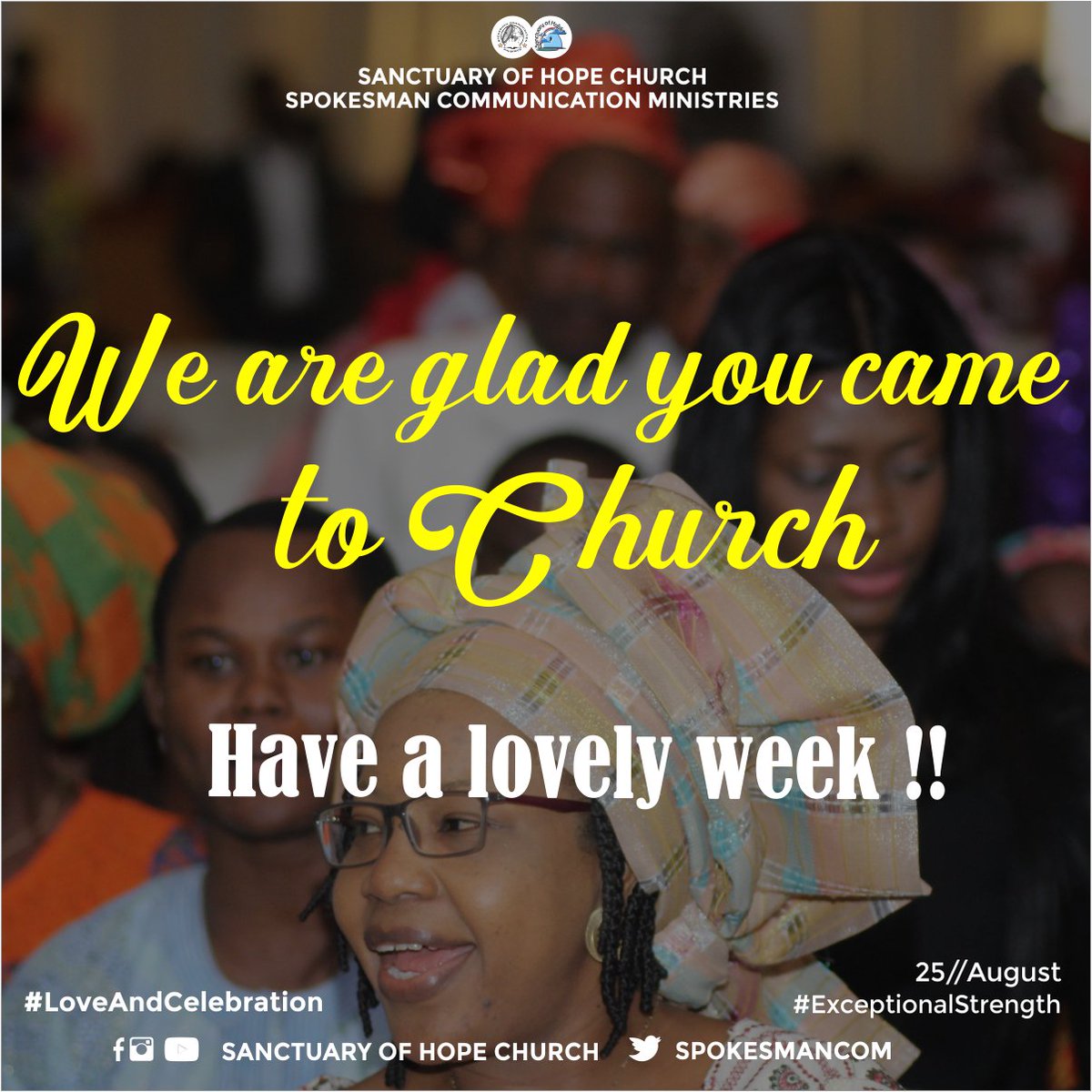 spokesmancom's tweet photo. Thank you for coming to church today,
We hope that you have been blessed.
As you go into the new week, may the Lord bless you beyond your imaginations.
Remain plugged in his will.
@revgregerhabor
#ExceptionalStrength
#ExceptionalLiving
#SOHChurch
#SundayMorning
#SundayService https://t.co/r82yIKv0gL