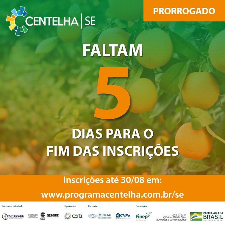 fapitecsergipe's tweet photo. 😱 Se ligue no prazo, não perca a oportunidade de empreender e inovar em Sergipe. 
Última semana para as inscrições no Centelha-SE. 
Vamos lá, não deixe sua ideia se apagar!!! 📲🖥️💻⌨️📝🧪🔬

Se inscreva até sexta-feira, 30:

https://t.co/EoxYw2pdnt

 #programacentelha #inovacao https://t.co/R0E6tyVasI