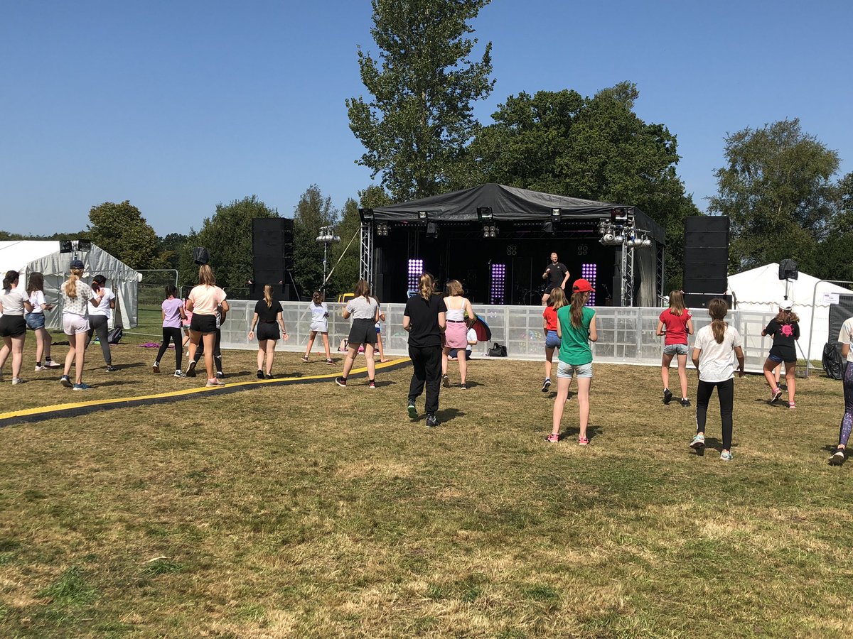 FoxleaseTAC's tweet photo. Girls enjoying the dance class held from the stage earlier.
#WelliesAndWristbands #dancing #eventfield https://t.co/REX8CP4bk7