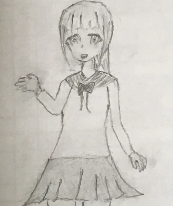 左 2年前に描いたJK右 昨日描いたJK 