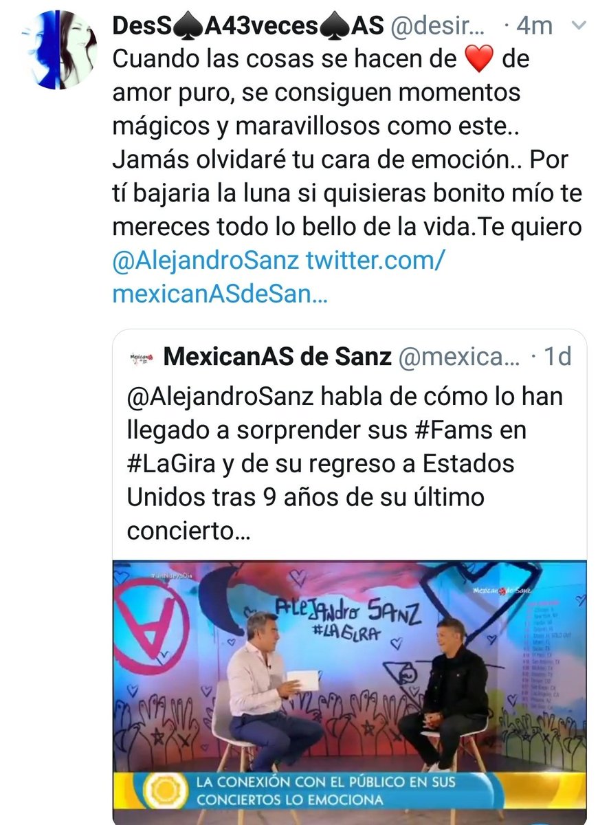 amandote43veces's tweet photo. #ElGestoDeLaEmoción #LaGiraBarcelona #NocheParaNoOlvidar @AlejandroSanz https://t.co/mAbLt7Xou3