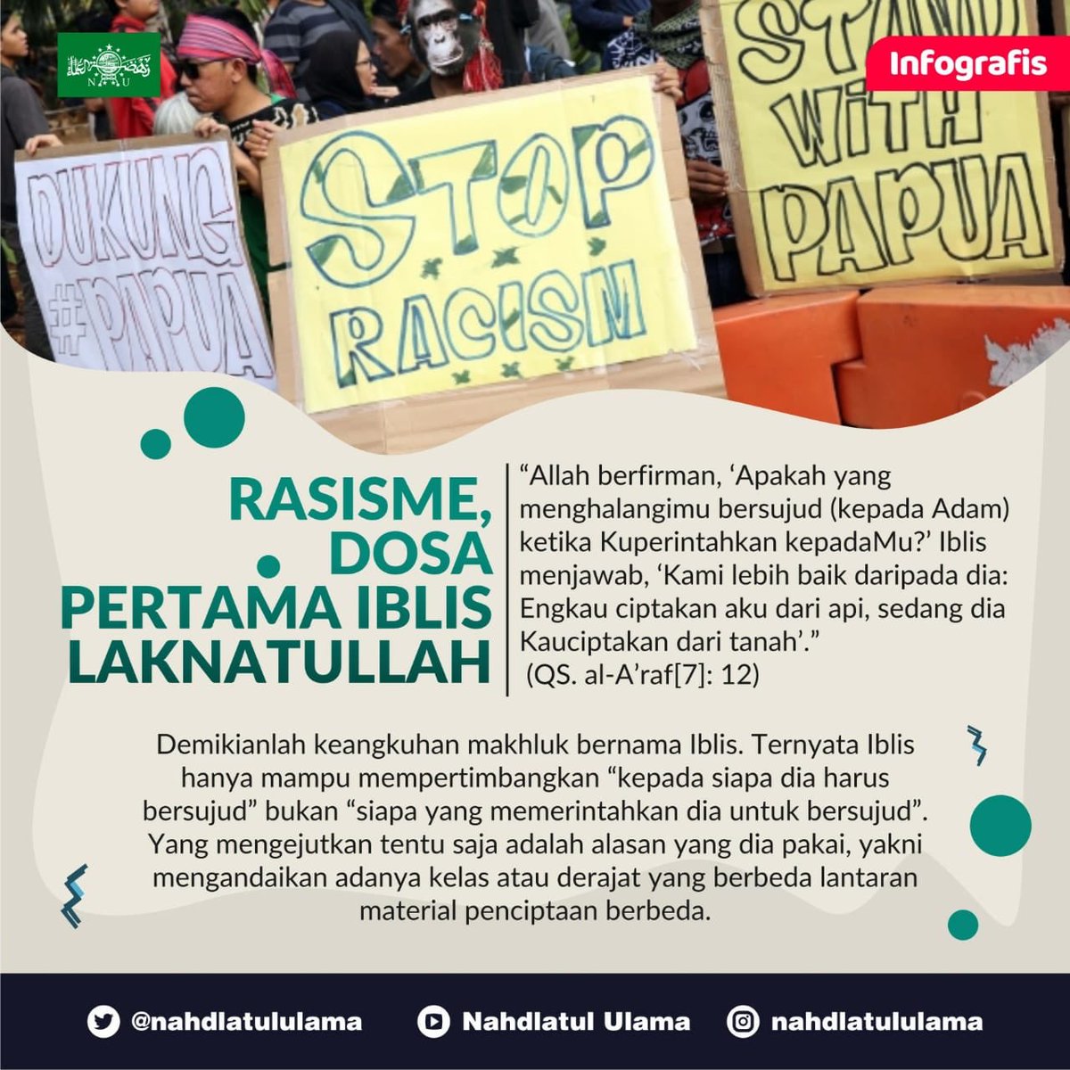 nahdlatululama's tweet photo. [INFOGRAFIS]

Kita semua diciptakan setara dalam wujud yang bineka.

#BanserUntukNegeri https://t.co/r84iptYtO7