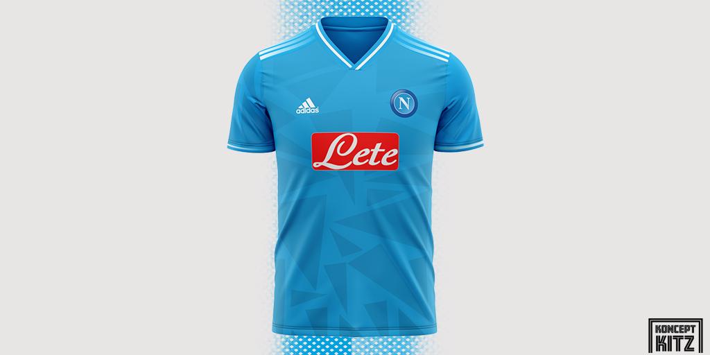 KonceptKitz en "Adidas &amp; Napoli was something was talked by kit aficionados @The_Kitsman &amp; @phildelves. Thought I'd up some @en_sscnapoli concepts as a result. Here's the home one!