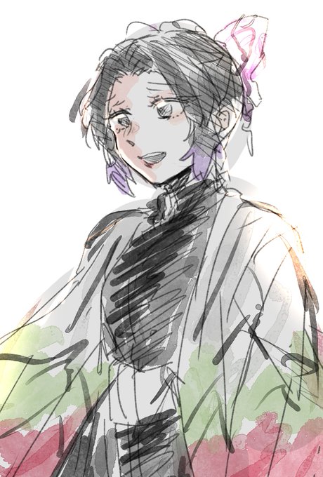 ト市さんがTwitterに投稿した胡蝶しのぶ(鬼滅の刃)のイラスト。