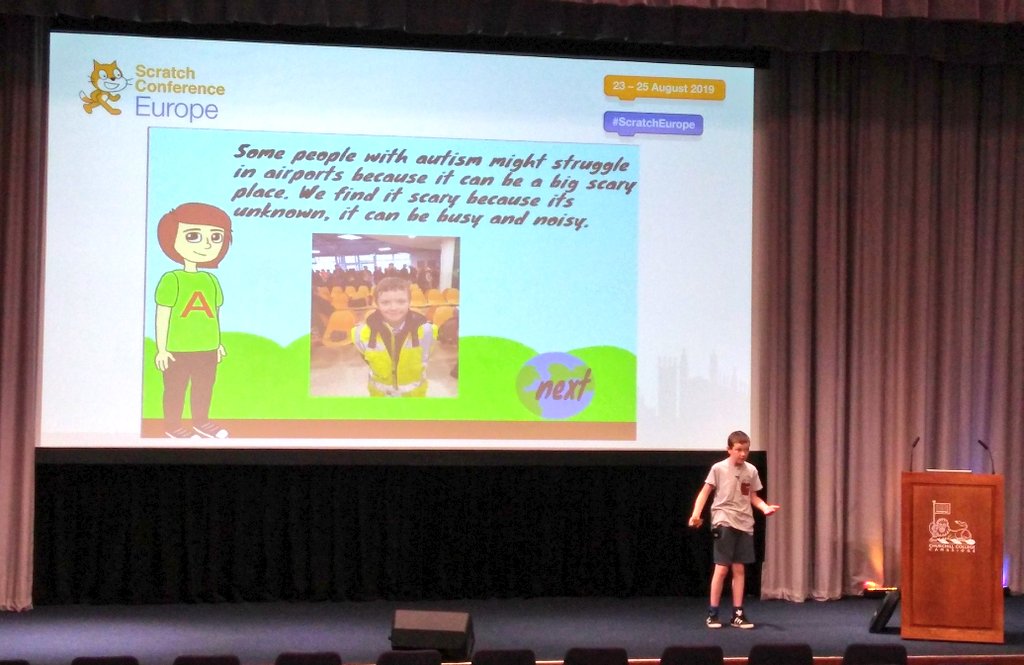 CoderDojo's tweet image. Massive well done to CoderDojo ninja, Ewan, on giving an amazing talk and sharing his project "Autism facts" with us here at #ScratchEurope 👏👏👏