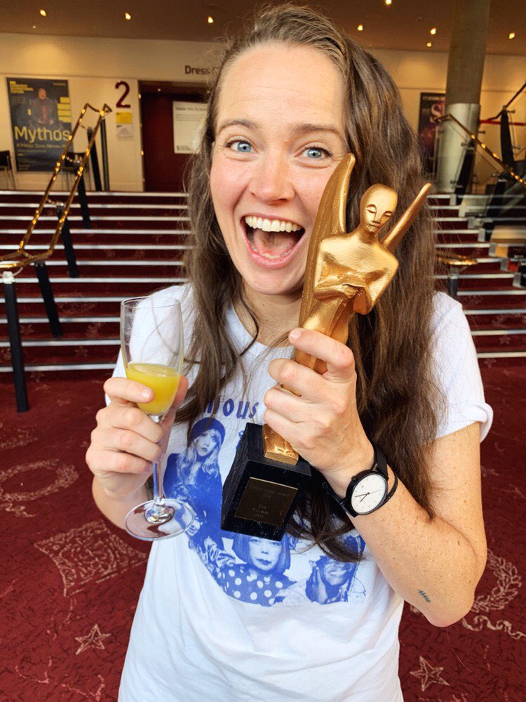 sohotheatre's tweet photo. Congrats @zoecoombsmarr who has been a total legend and won a #HeraldAngel with her show #BossyBottom. Thank you for the nominated @puffedtweet. Nice one Zoë 🥰 https://t.co/4m7RsM1Vet