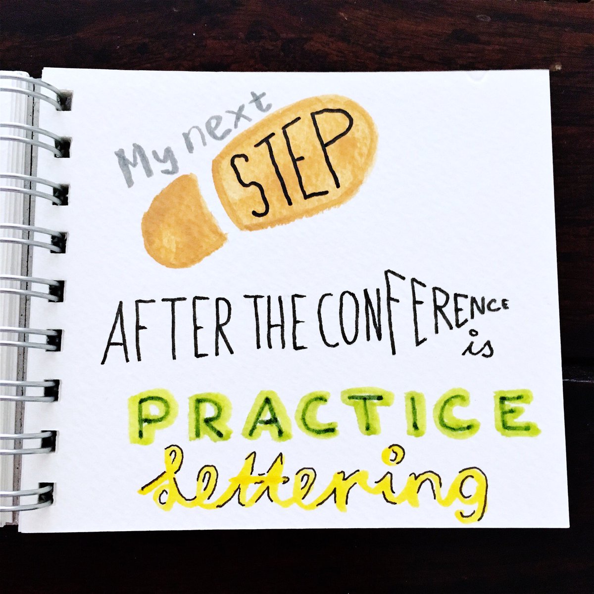 Naketh's tweet photo. Learnt from the best like @Sketchnotelover and @PaulaFagerberg on #ISC19FR and want to practice some more handlettering in the future #iscvisualbingo https://t.co/KeYNYBev34