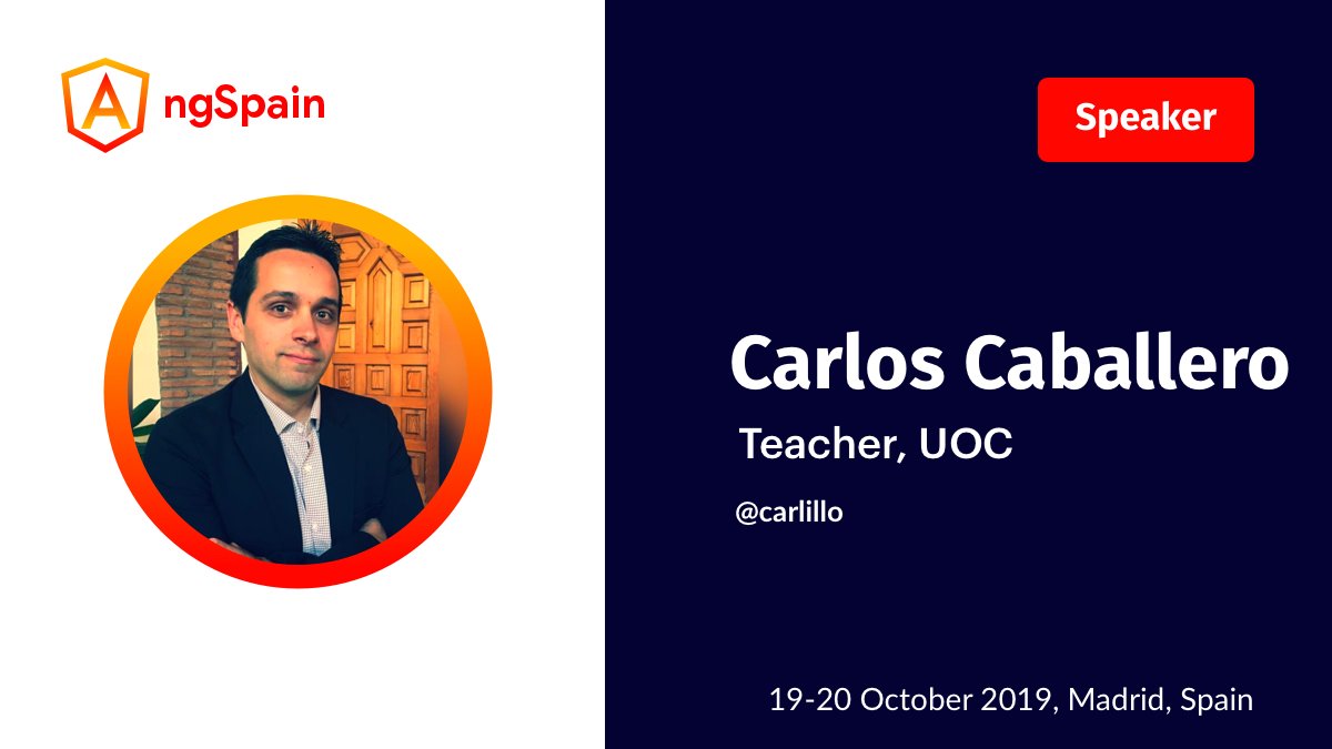 ngSpain's tweet photo. @Carlillo @tonivj5 nos hablarán sobre "Content projection and ng-template: Or how to enhance your components" https://t.co/rh4FeXlv5A
Será en la 1ª edición de #NGSpain. #Madrid, Octubre 2019.
#ngExperts https://t.co/wChzGiZi3c