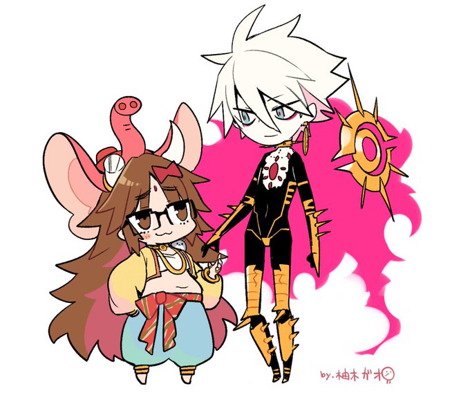 でこぼこなジナコさんとカルナさん、よき 