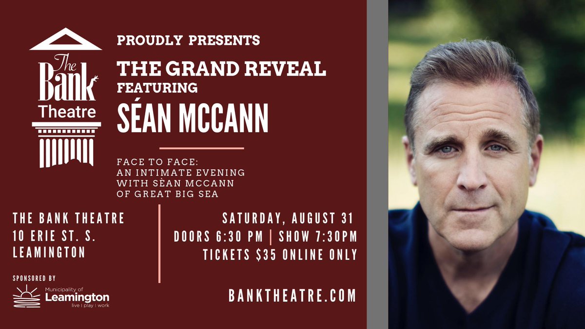 TheBankTheatre's tweet image. We're so thrilled that @seanmccannsings is coming back to @TheBankTheatre next Saturday! Tix online at seanmccann.bpt.me or at box office Monday &amp;amp; Tuesday from 11-1 pm &amp;amp; 5-7 pm!
banktheatre.com
#TheBankTheatre #GrandReveal #SeanMcCann #youarenotalone #recovery