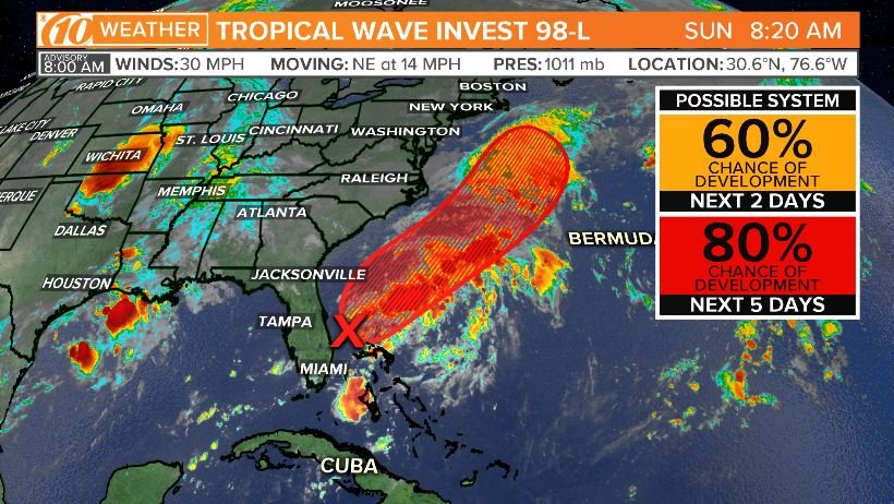 ForecastWithNat's tweet photo. Plenty to track in the tropics. Here's everything you need to know in our morning web update! --> https://t.co/p1W6Hyl8Qj https://t.co/CCG9H1MpLh