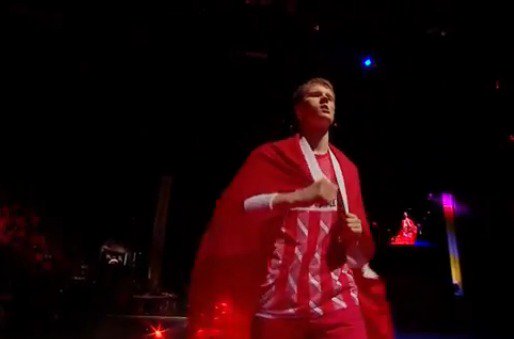 BadmintonTalk's tweet photo. Nobody walks into the court in their FIRST EVER World Championships Final better than Anders Antonsen.

Like a boxer, he walks in with the Danish flag!!!

#BWC2019 https://t.co/9DfMY0ILRB