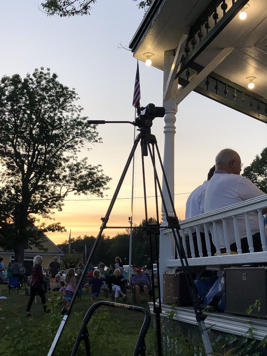 NEBandConcerts's tweet photo. If only we had another camera we could film both the sunset and the band 🌅 
#newengland #ConcertontheCommon #sunset #livemusic #Documentary #smalltown https://t.co/w6386mmIDO