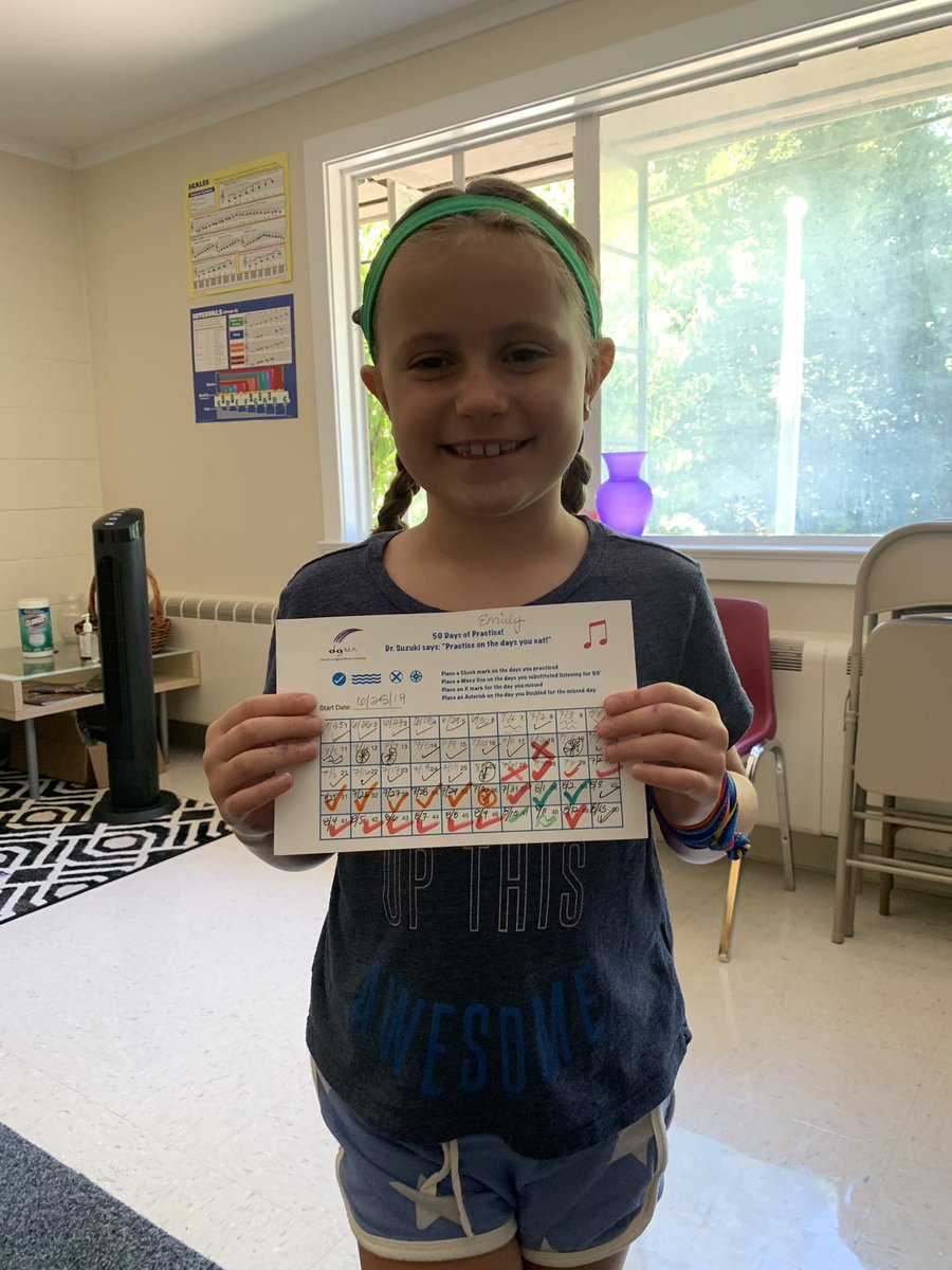 Congratulations Emily! You practiced 50 days in a row the summer! Just in time to start the new year with your best tone forward!
#suzuki #50daysofpractice