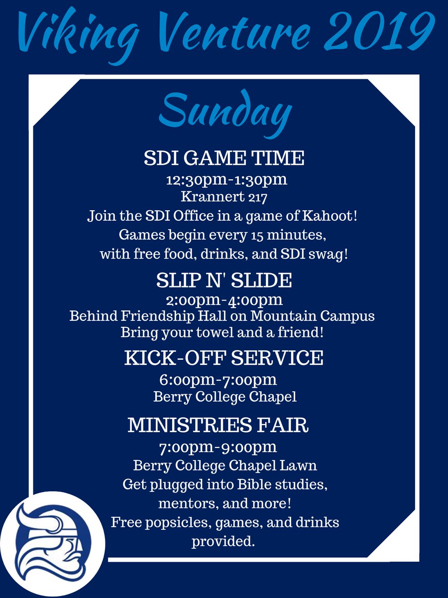 #VikingVenture19 is wrapping up today! Check out these events before classes kick off tomorrow!
