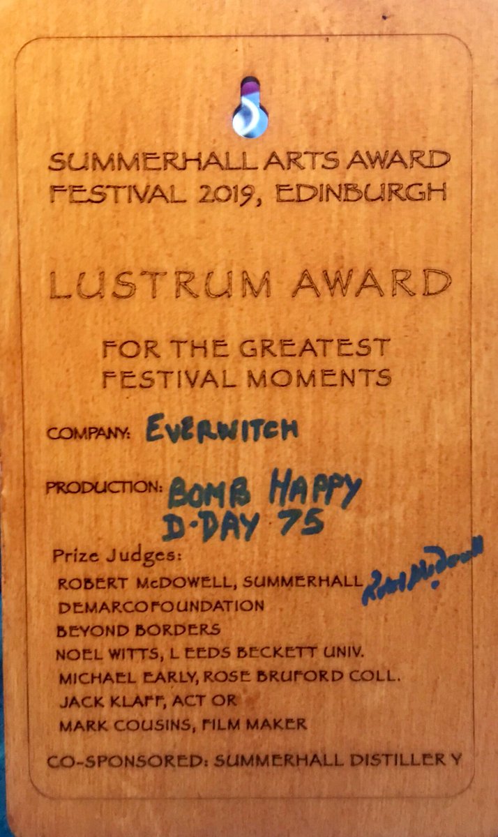 MarkHillMBE's tweet image. Congratulations 🌟 #BombHappy @YorkWW2DDayVets @EverwitchTC Well done for winning the Summerhall Lustrum Award @ArmyatTheFringe @Summerhallery #Veterans #DDay75 production #BeInspired It was great to meet everyone 😀 #Fringe2019 @edfringe #edinburghfringe2019 👍 #ArmyBeTheBest