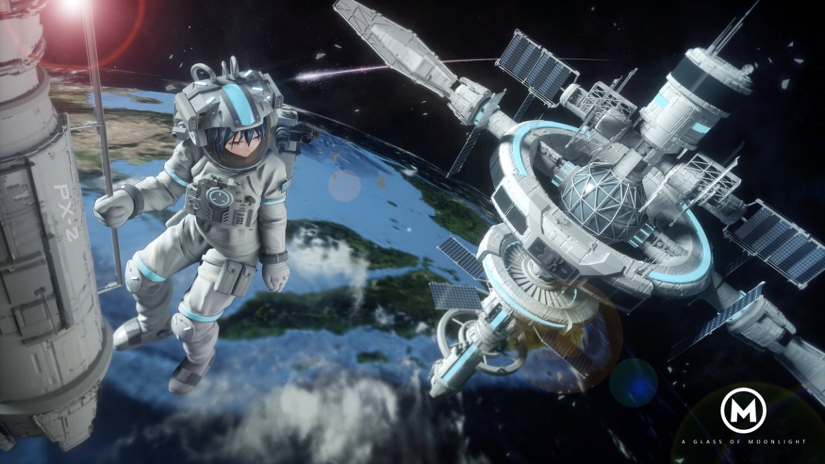 Mg 灰月di Twitter Space Station 空间站 宇宙 原创 风景 女の子 オリジナル 宇宙服https T Co Maei3bpc1z