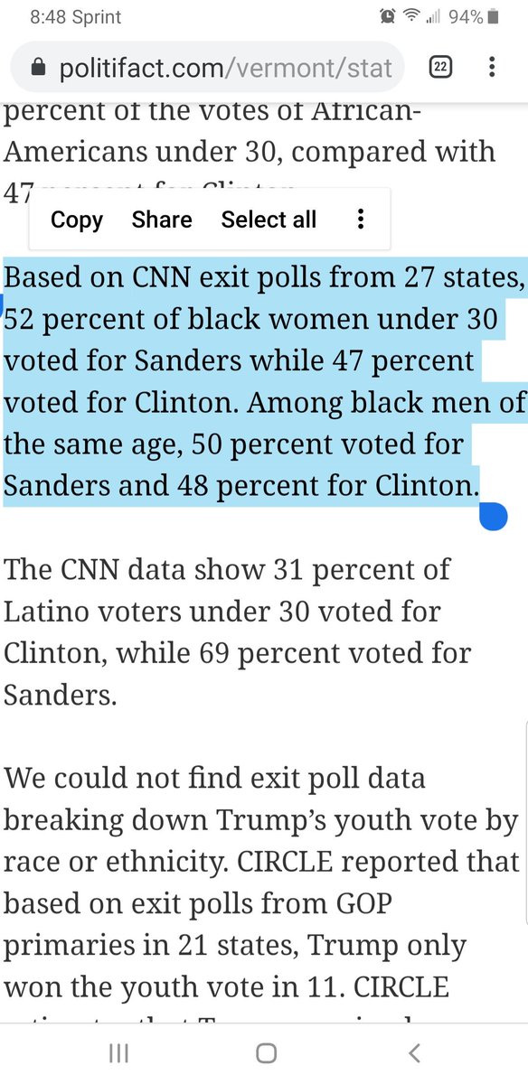 @WolfstreetBets @IronyIsFunny18 @thehill @JoeBiden Hi, I'm a young Black woman, Bernie's best demographic, I think you're being ridiculous if you think Biden is doing fine, too. Am I an angry White guy, now? STOP ERASING WOMEN OF COLOR!
politifact.com/vermont/statem…