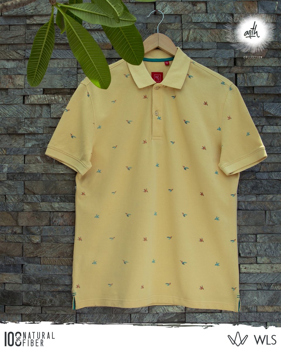 NaturallyWLS's tweet photo. Witness hues of yellow come to life with a t-shirt that resonates with your easy-going style. Stitched together using 100% natural fibers, this garment accentuates your everyday look. Explore the Arth collection at your nearest WLS store today! #LiveNatural https://t.co/23RLIOextb
