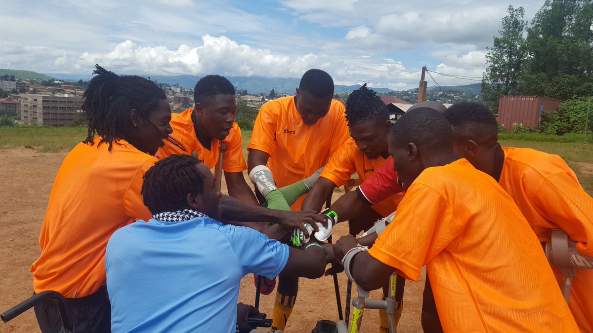 AmputeeTeam's tweet photo. #happeninglive
In preparation for the Afcon in Bamenda. We thank all those supporting us @AgborNkonghoF @sysyhouseoffame @nexttel_Camer. We still need much support to make it to #Angola2019. @CameroonPm237 @UN @UNDP @FecafootOfficie https://t.co/ygkDujUs3g