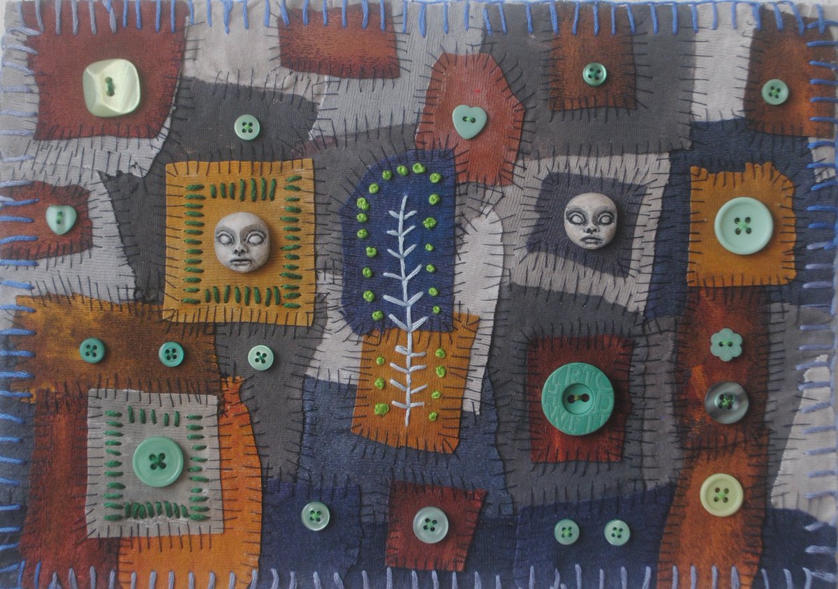 JoannaHartist's tweet photo. "Green Blossom" -08.08.2019
https://t.co/9NqQBHhchX
#buttoncollage #embroideryart #textileart #mixedmediacollage #polymerclayfaces #folkart #outsiderart #colourfulart #contrastingcolours #patchwork #quilting #stitching #plantstitch #plantembroidery https://t.co/xdUtx72EBQ