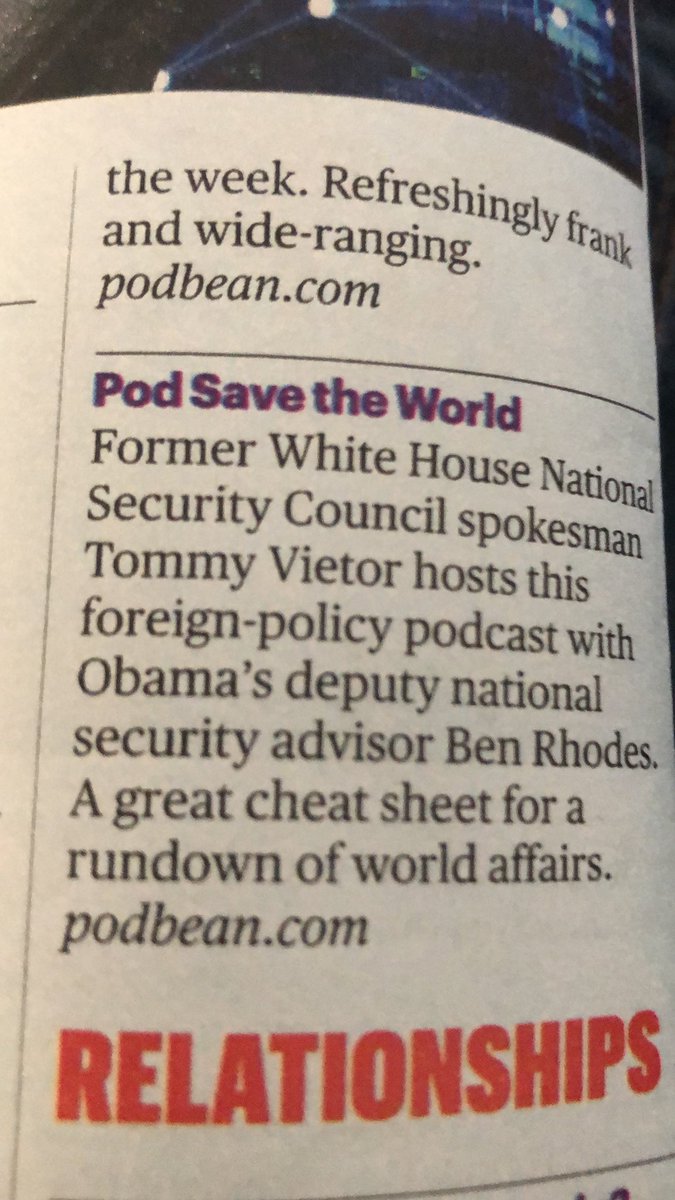 CarolineLHill's tweet photo. @TVietor08 @brhodes am back home in the UK for a trip and see The Sunday Times “100 Podcasts to Love” list agrees with me on how great you guys and the podcast is! https://t.co/5VrS3BYQ2Q