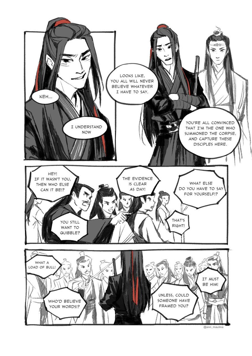 "我在", an experimental comic I did on my break. A scene based on #MoDaoZuShi audio drama season 2 episode 16. My fav #WangXian moment so far (but they didn't featured it on #theUntamed). Poor #weiwuxian got resurrected just to be framed all over again.