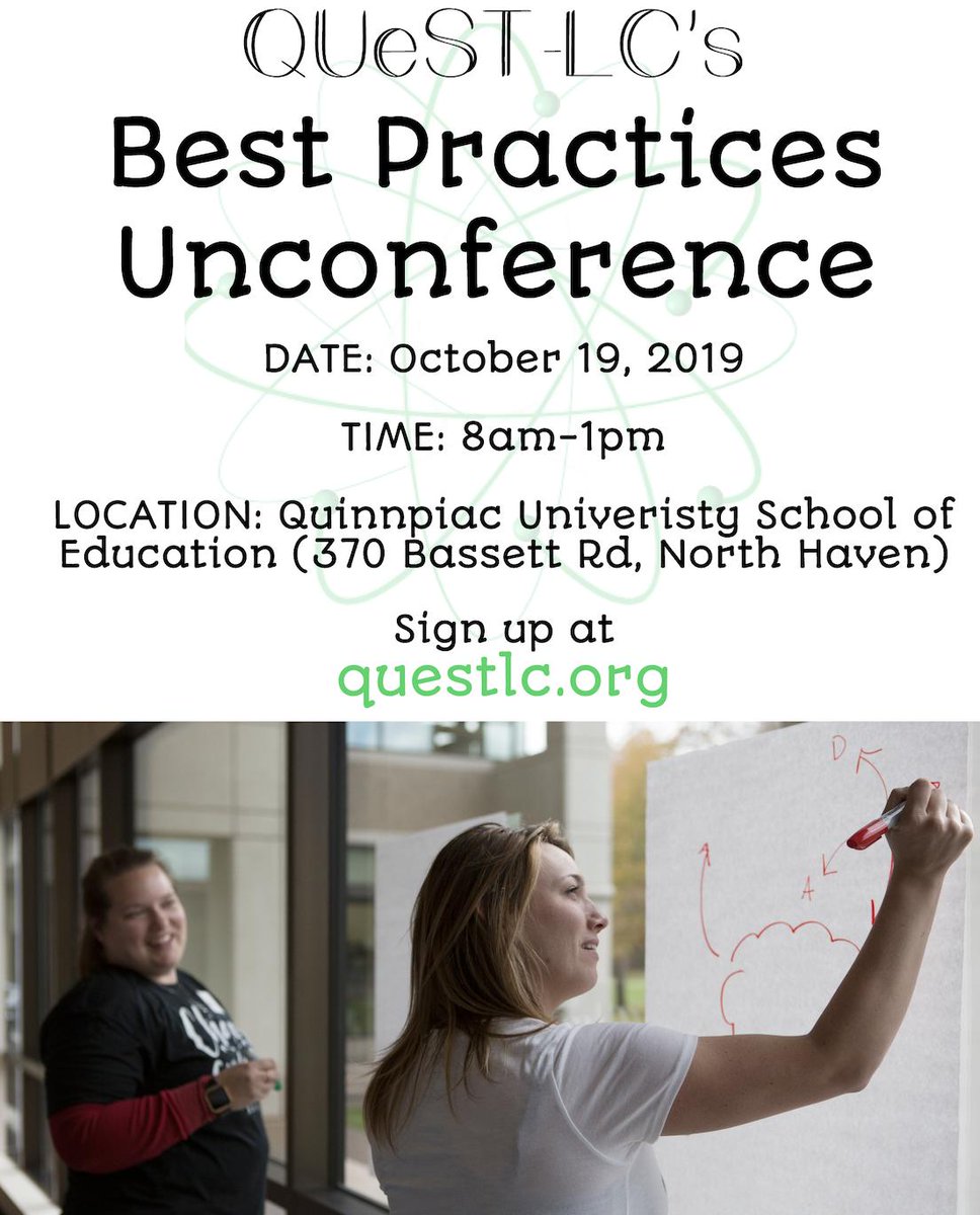 Join @QUeST_LC at <a href="/QuinnipiacU/">Quinnipiac University</a> for our Annual Fall NGSS Implementation UnConference on October 19th from 8-1pm!  Invite your colleagues, join our vibrant community of committed Sci Educators!  signup at questlc.org/unconference.h… 
 #NGSSChat #NGSS #CTSciCamp