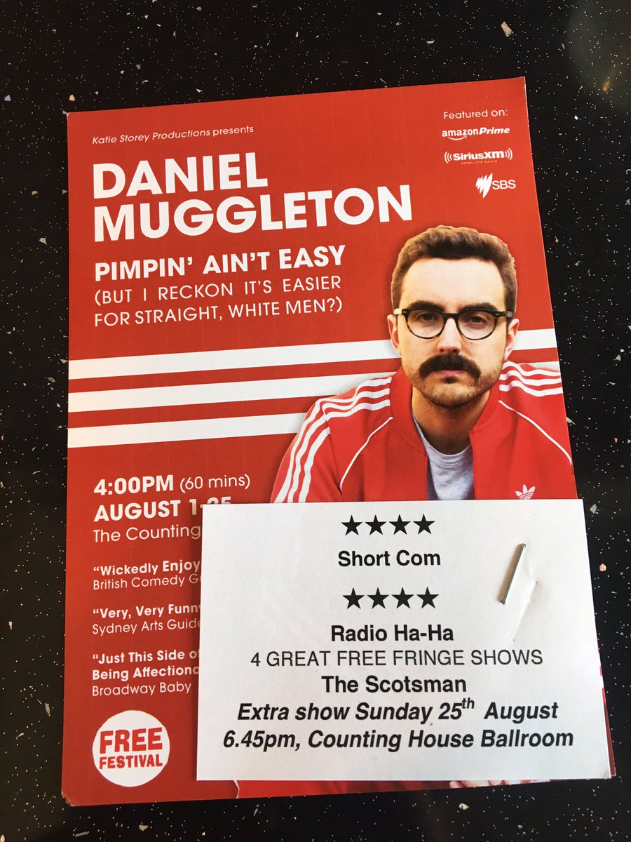 Daniel Muggleton (@danmuggleton) on Twitter photo Last shows. 4pm & 6:45pm both at <a href="/CountingHouseEd/">countinghouseedinburgh</a> as part of <a href="/freefringefest/">FreeFringeFest</a>. Itâs been a cool month. Look at my flyers all glowed up. Come to the 6:45pm show so I donât look like a dummy for adding it. #MakeYourFringe #edfringe Last shows. 4pm & 6:45pm both at <a href="/CountingHouseEd/">countinghouseedinburgh</a> as part of <a href="/freefringefest/">FreeFringeFest</a>. Itâs been a cool month. Look at my flyers all glowed up. Come to the 6:45pm show so I donât look like a dummy for adding it. #MakeYourFringe #edfringe