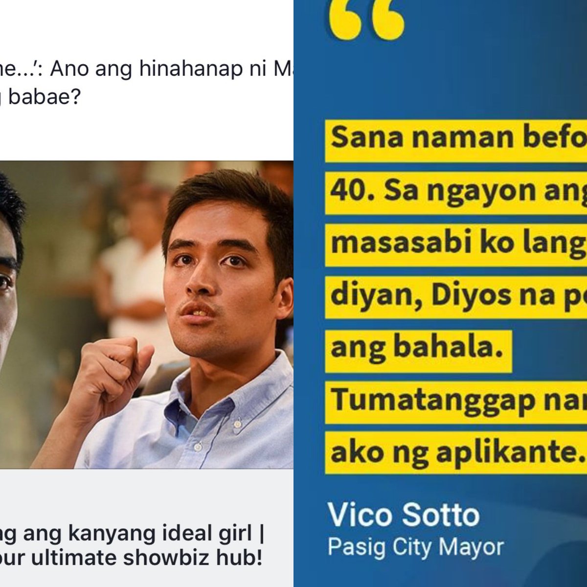 I made this joke during an interview to change the topic.

It is definitely not newsworthy. If i knew it would get this much attention i just wouldnt have answered.

If we want better governance, we should stop treating our government officials like showbiz personalities.