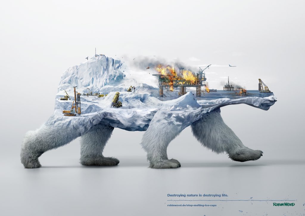 HistorieEnFotos's tweet photo. Pósters de la agencia de publicidad alemana Grabarz &amp; Partner’s. La campaña se llama:  “Destruir la naturaleza es destruir la vida”.

Un mensaje contundente en una época donde el valor de la vida se está resquebrajando. https://t.co/N9UXhkvMaj