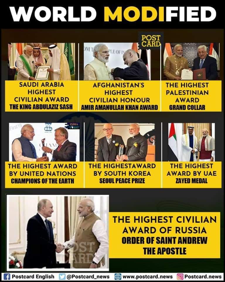 No Indian PM ever got so many international awards, all Indians must be proud of, India is honoured
#ModiInUAE 
#modiinbahrain