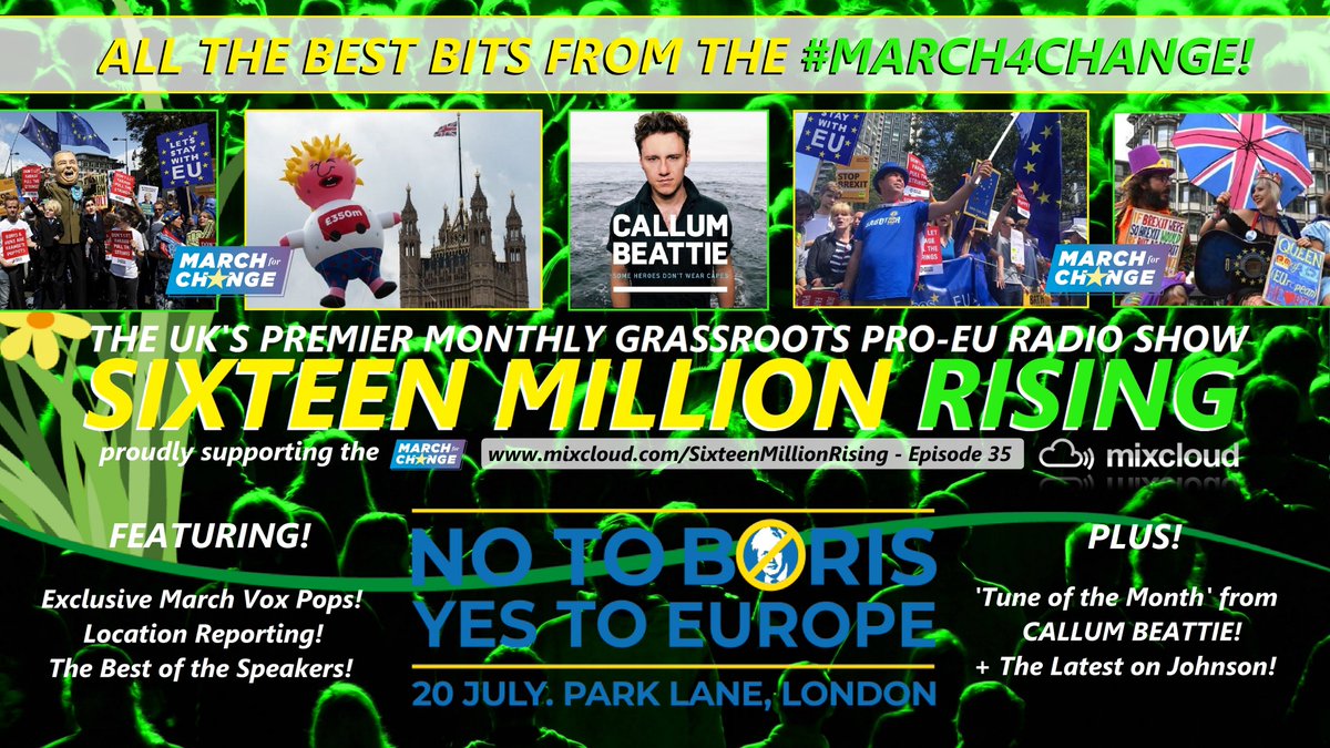 SMRRejoinRadio's tweet photo. SMR | Cool Down &amp; Refresh With Our Latest Pro-EU Radio Show!

Packed with comedy, new Pro-EU music and interviews: 👇
💫 https://t.co/OX5YWc8dt4

And if you enjoyed it or value what we're doing, help us: 👇
💫 https://t.co/TD7emQA8E2

"...will be with EU, whatever...!" 💫🇪🇺💫 https://t.co/atijUPO3dE