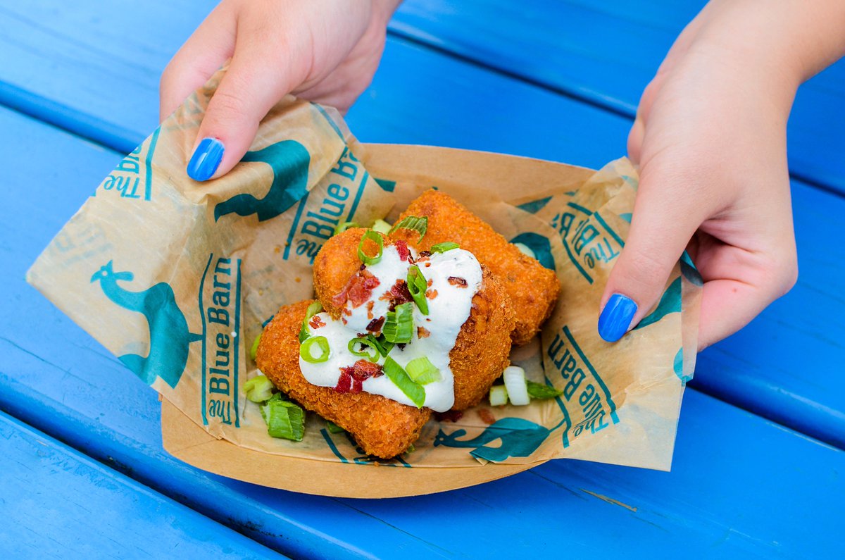 Bacon Stuffed Tots with bacon-infused sour cream... need I say more?!
