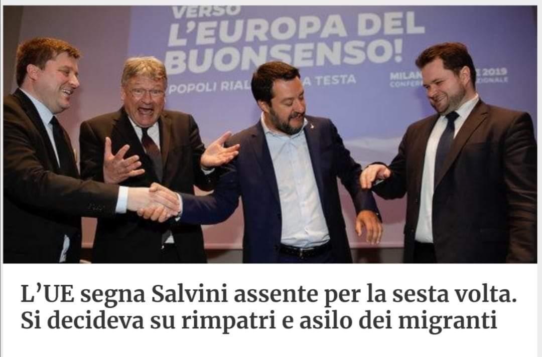 Marco6U's tweet photo. @matteosalvinimi Una domanda! Ma non dovevi andare a sbattere i pugni sui tavoli in EU? Un'altra assenza! Grande! 😂😂😂 https://t.co/tt87kuL2TY