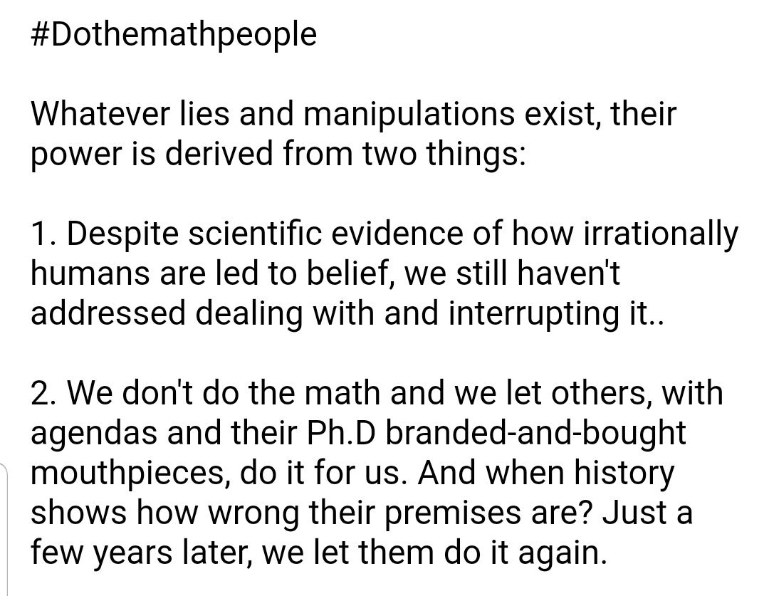 SamAsIAm's tweet image. #Dothemathpeople The predators will never end their predation. Only the prey can change the equation. We can do that by choice, or like other prey, by being wiped out, leaving little to predate. Unfortunately, our predators will have tech, to replace much of their prey.