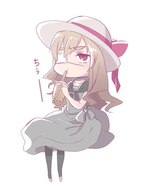 作業中の落描きシリーズ⑮疲れたのでノエルちゃんにタピってもらう 