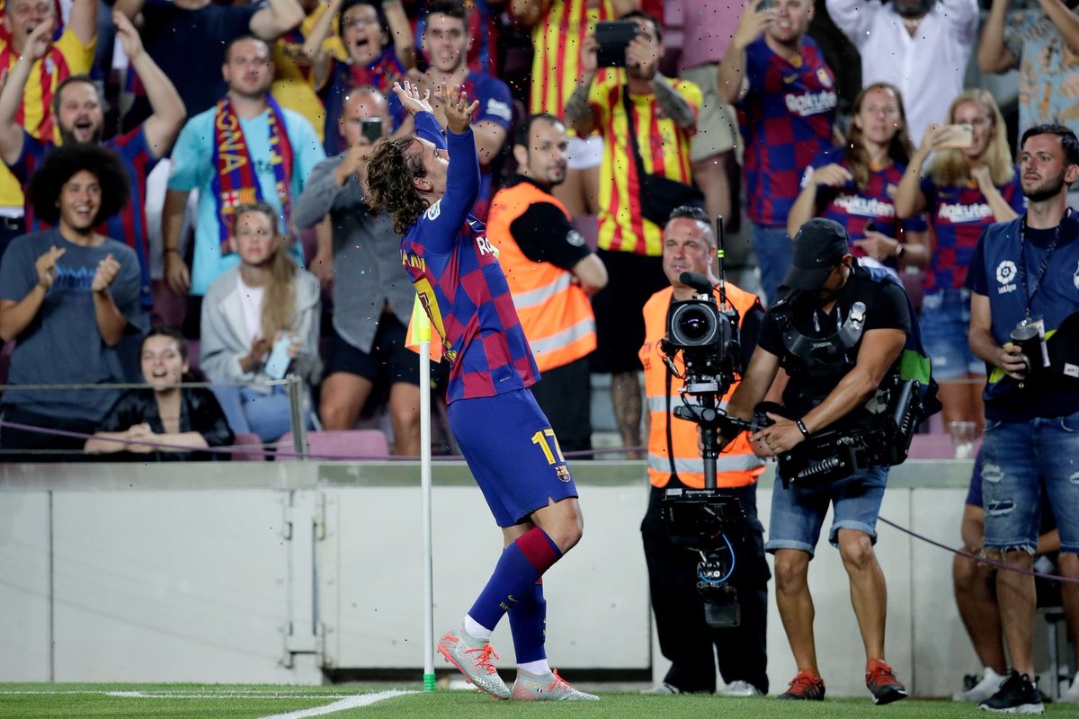 Griezmann festeja su segundo gol.