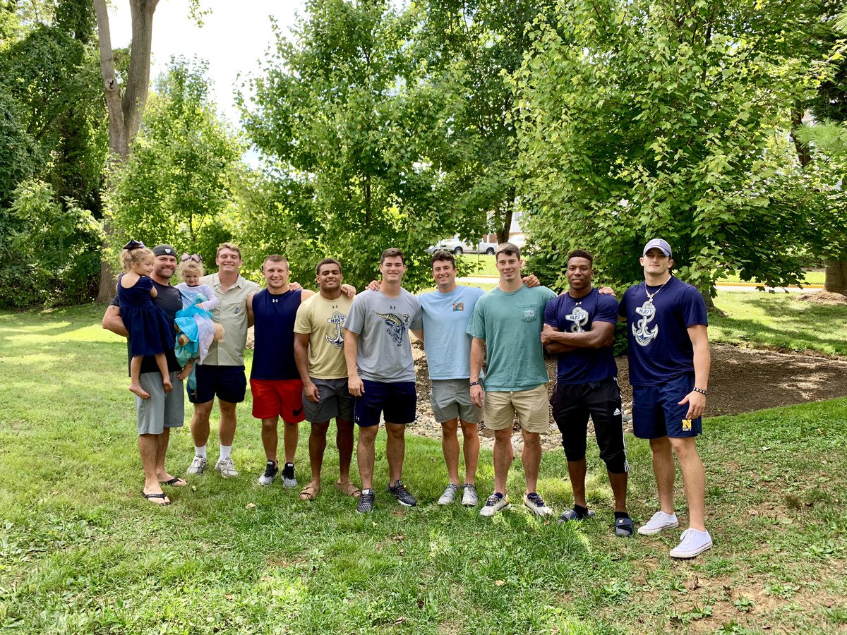 PJVolker's tweet photo. βοΈNew school, same tradition! Had the upperclass LBeasts over for our annual cookout! Incredibly honored to coach these young men! #GoNAVY #FreshmanYourTimeIsComingToo πΊπΈ https://t.co/ANKvKrtAZV