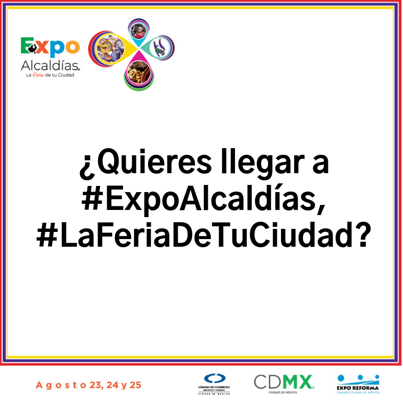 ExpoAlcaldias's tweet photo. Que el maratón no te impida llegar a #ExpoAlcaldías, #LaFeriaDeTuCiudad y conocer la variada oferta de la capital: 
🔸 La mejor alternativa para llegar a #ExpoReforma es metro Juárez. #VisitaCDMX #VisitMexicoCity 
¡Te esperamos! https://t.co/XyHdYYK6RE